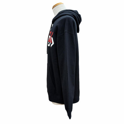 Gucci Constantly Reviewing Logo Print Hooded Pullover Hoodie Black — view 3