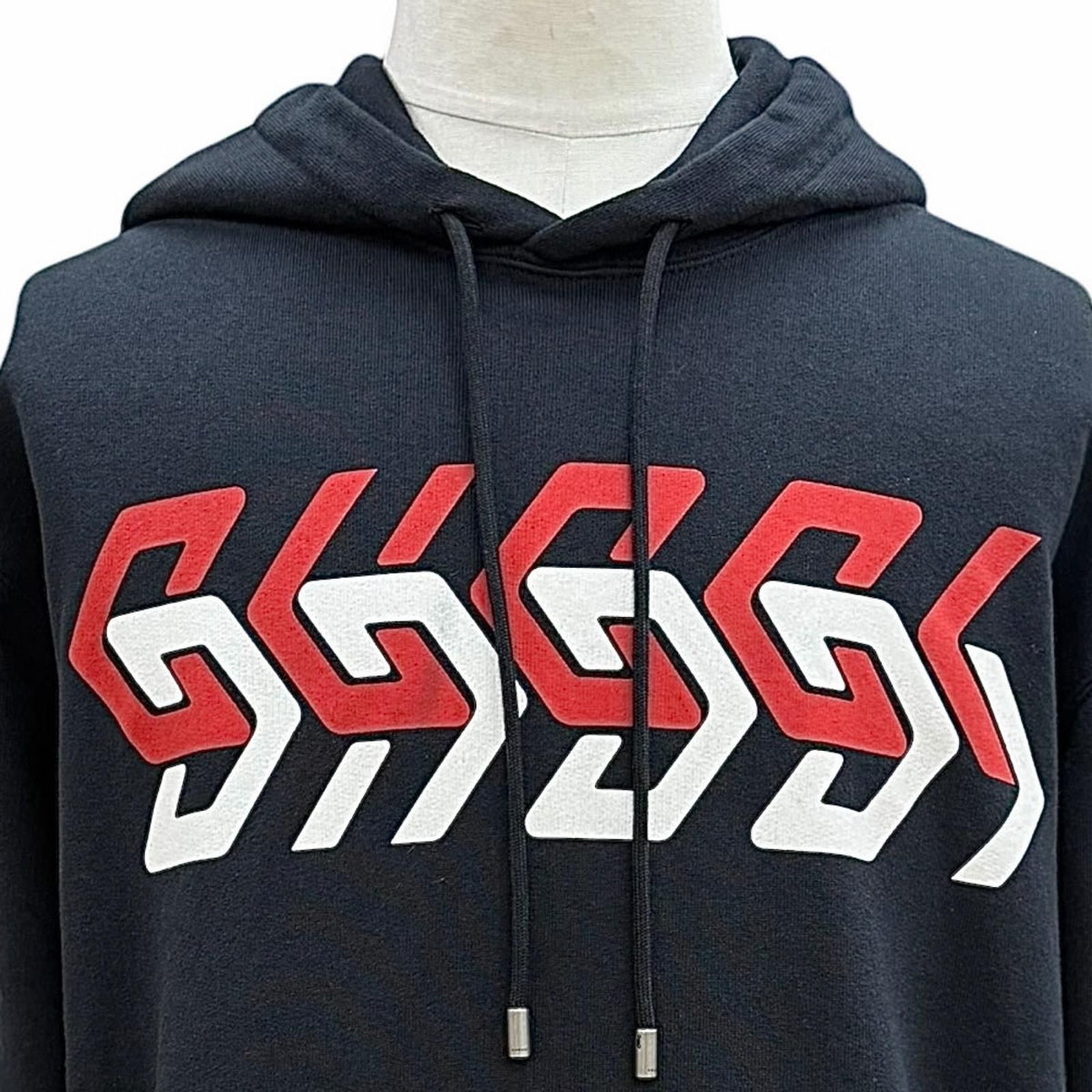 Gucci Constantly Reviewing Logo Print Hooded Pullover Hoodie Black — view 2