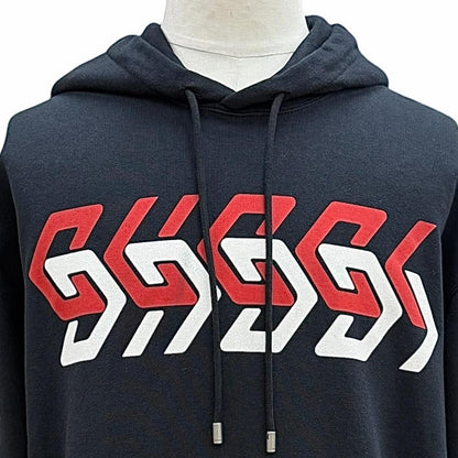 Gucci Constantly Reviewing Logo Print Hooded Pullover Hoodie Black — view 2