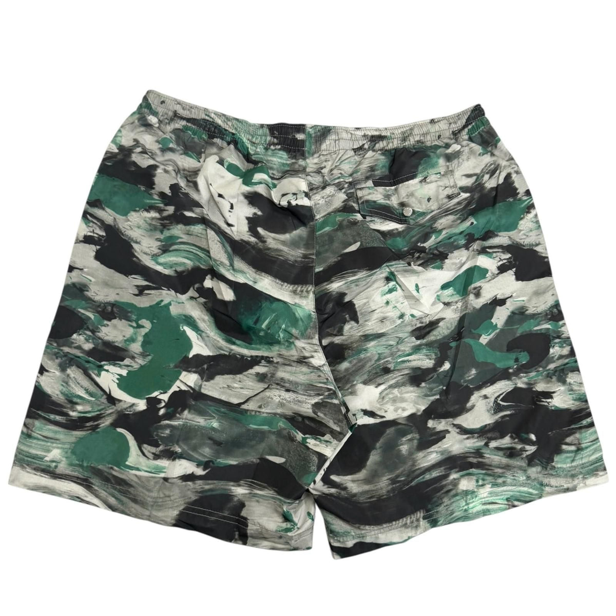 Louis Vuitton All Over Print Logo Rubber Patch Swim Trunks Shorts Green — view 2
