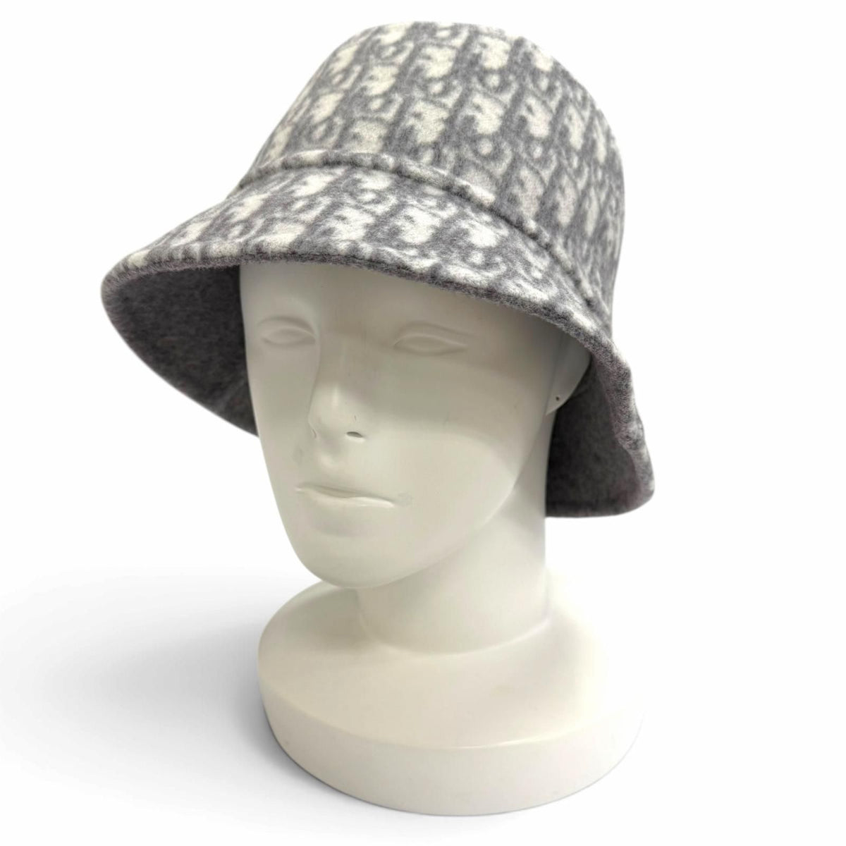 Dior Wool Silk Oblique Reversible Bucket Hat Gray 58 — view 5