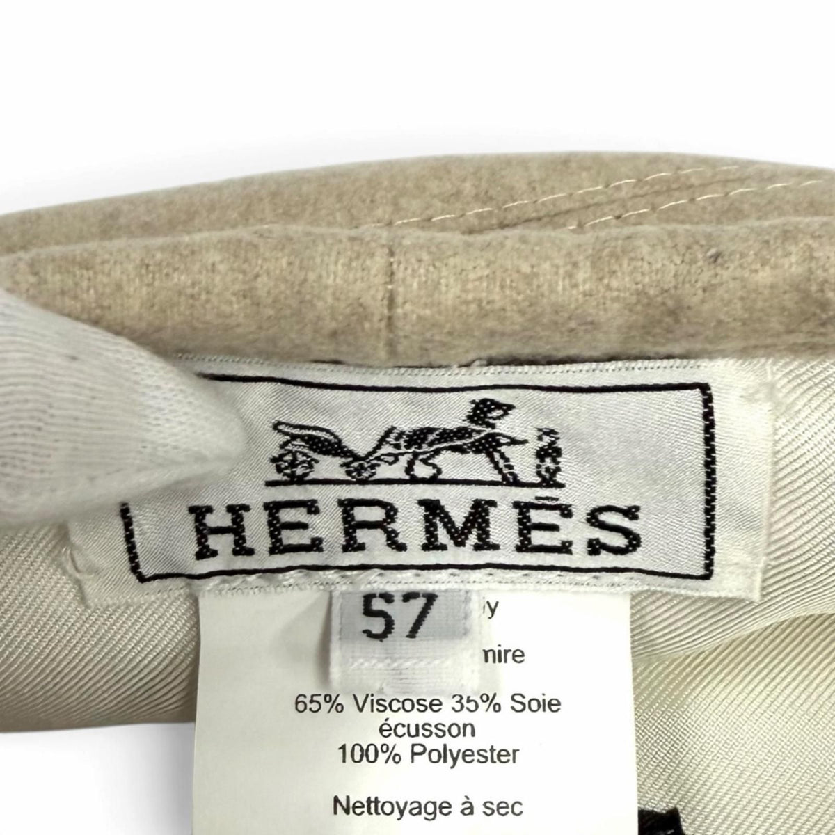 Hermes Saint Honore Cashmere 100% Clou de Selle Parisienne Patch Beret 57 Hat — view 7