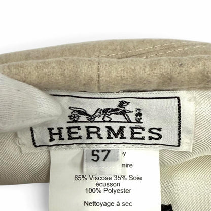 Hermes Saint Honore Cashmere 100% Clou de Selle Parisienne Patch Beret 57 Hat — view 7
