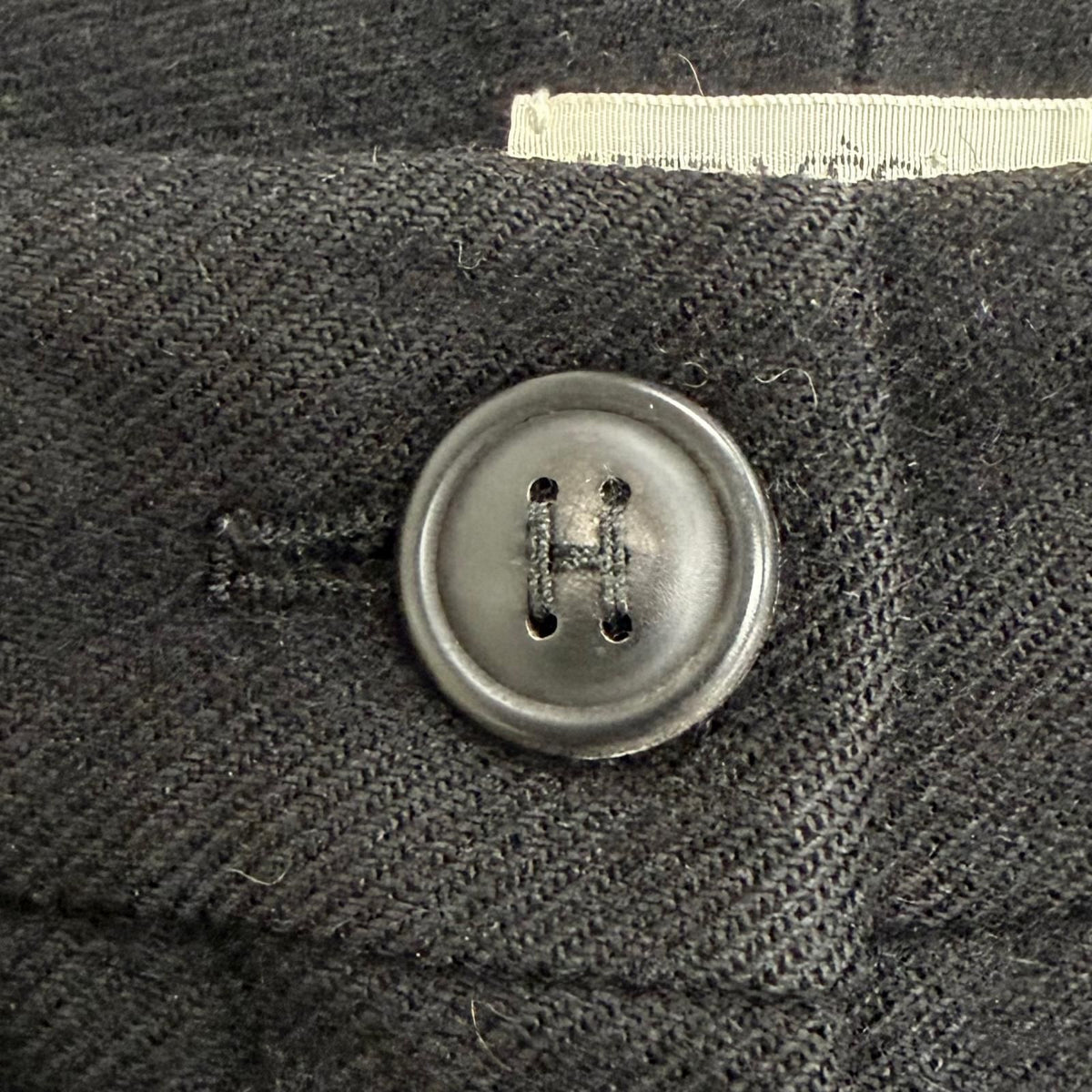 Hermes Cashmere 100% Martin Margiela Era H Logo Button Center Crease Pants — view 7