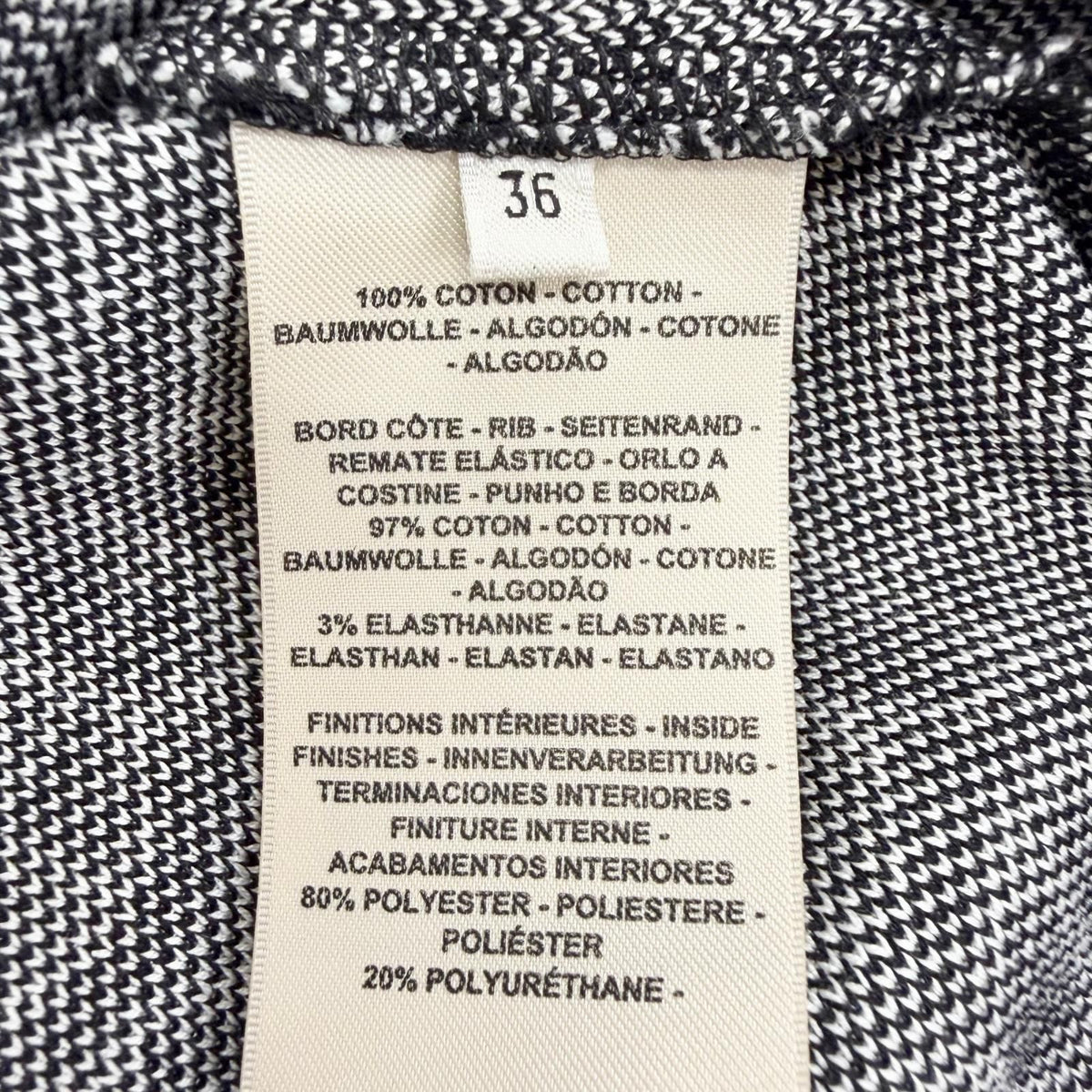 Hermes Cotton H Round All Over Print Crew Neck Short Sleeve Knit Black White FR — view 7