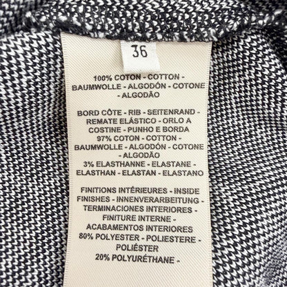 Hermes Cotton H Round All Over Print Crew Neck Short Sleeve Knit Black White FR — view 7