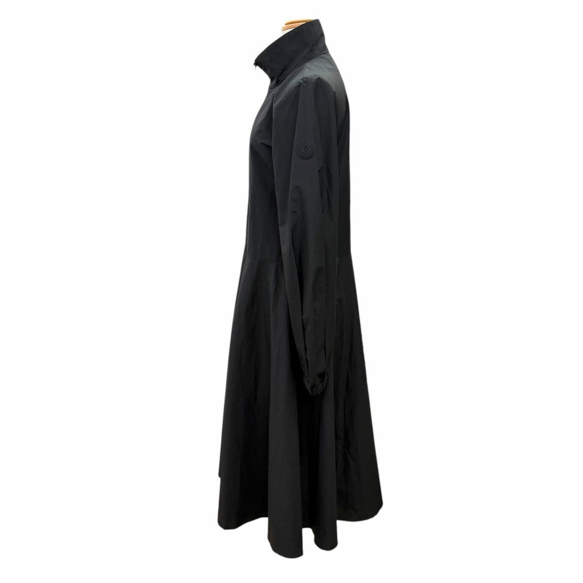 Moncler Dress Cotton Logo Patch Zip Up Long Sleeve Black IT 38 — view 3