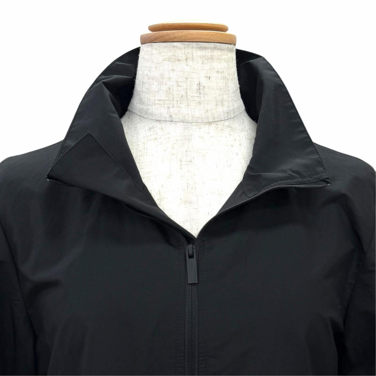 Moncler Dress Cotton Logo Patch Zip Up Long Sleeve Black IT 38 — view 2