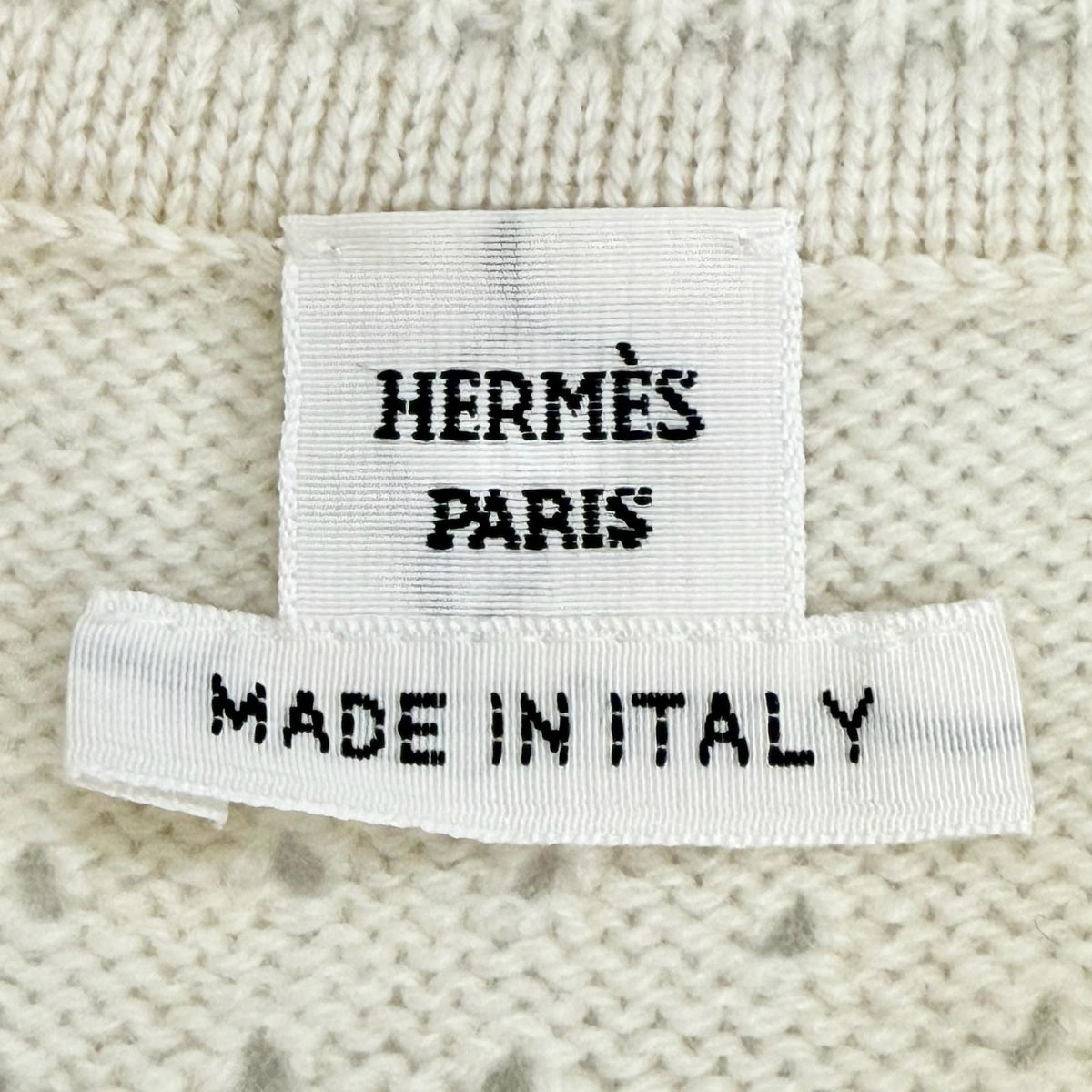 Hermes Cashmere 100% H Lift Short Sleeve Knit Dress Ivory Garment Included 34 — view 7