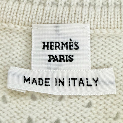 Hermes Cashmere 100% H Lift Short Sleeve Knit Dress Ivory Garment Included 34 — view 7