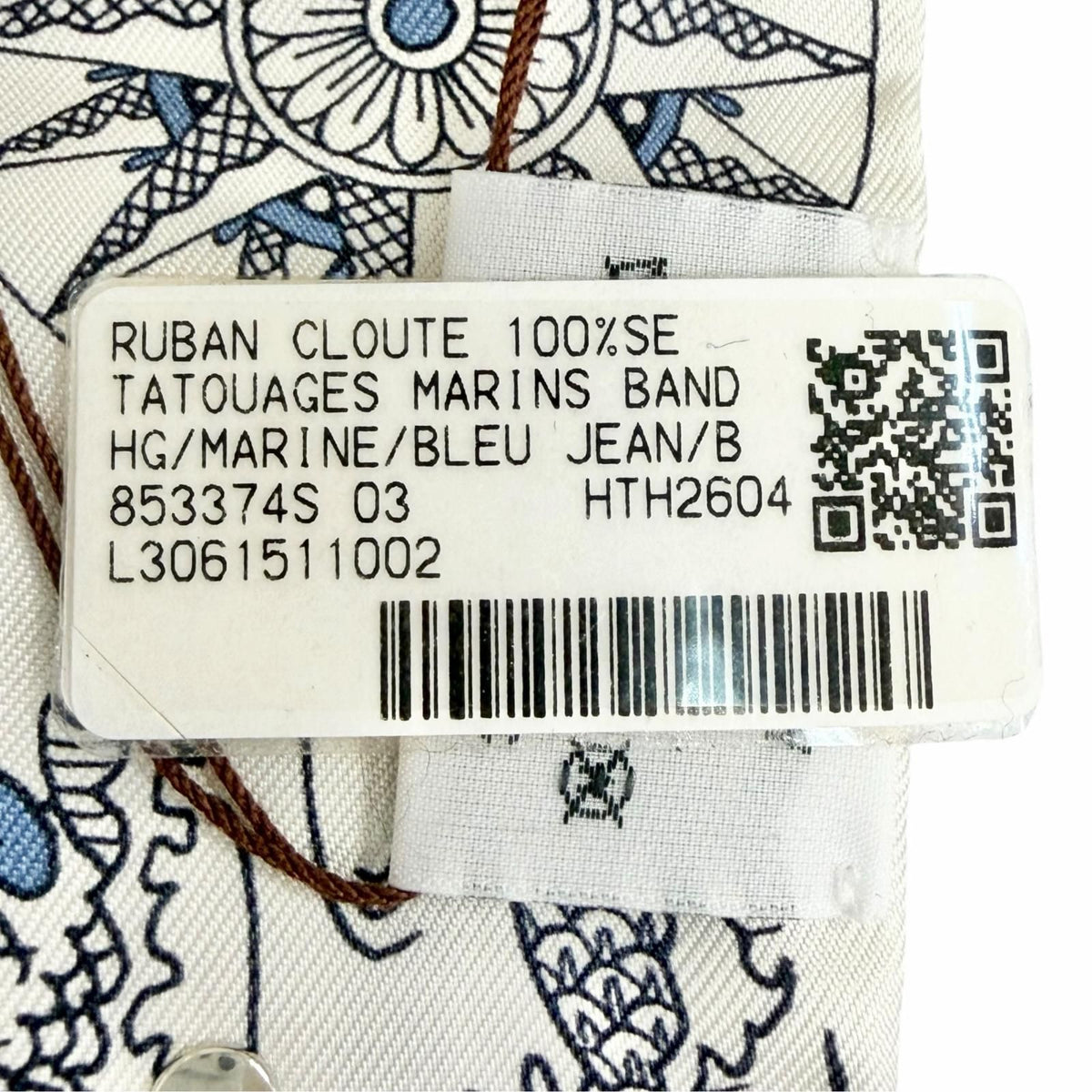 Hermes Ribbon Sailor Tattoo Bandana Silk Blue Marine Scarf — view 8