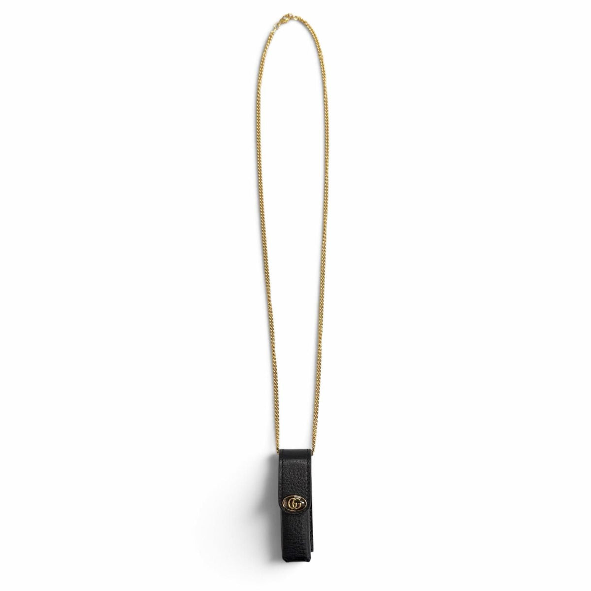 Gucci GG Marmont Chain Leather Lip Case Black Gold — view 3