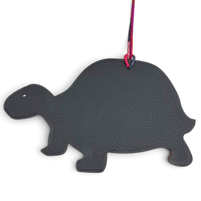 Hermes Petit H GM Red Navy Leather Turtle Bag Charm