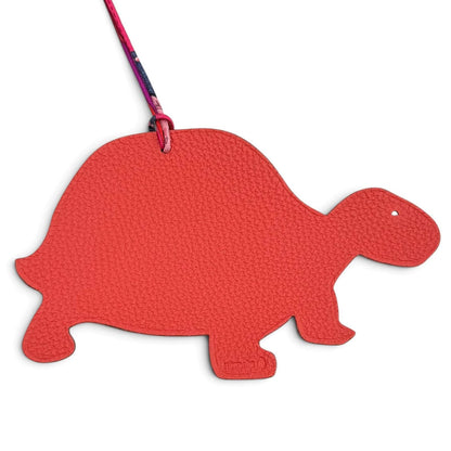 Hermes Petit H GM Red Navy Leather Turtle Bag Charm — view 3