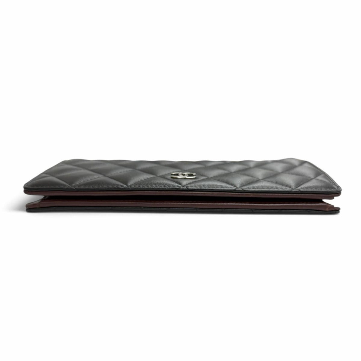 Chanel Lambskin CC Logo Quilted Timeless Classic Long Flap Wallet Black — view 4