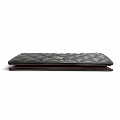 Chanel Lambskin CC Logo Quilted Timeless Classic Long Flap Wallet Black — view 4