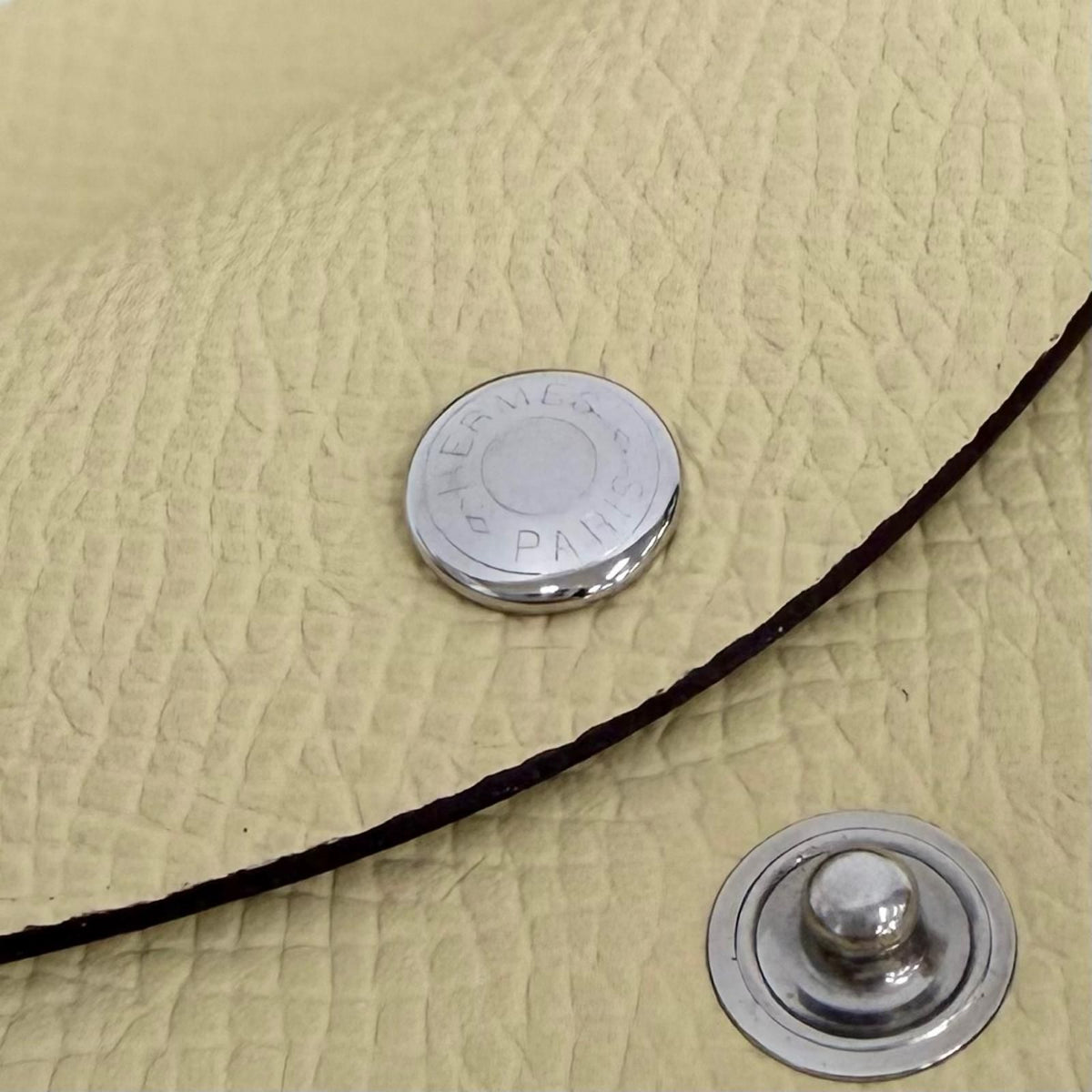 Hermes Calvi Duo Veau Epsom Vanille Card Case Compact Wallet Coin Purse — view 8