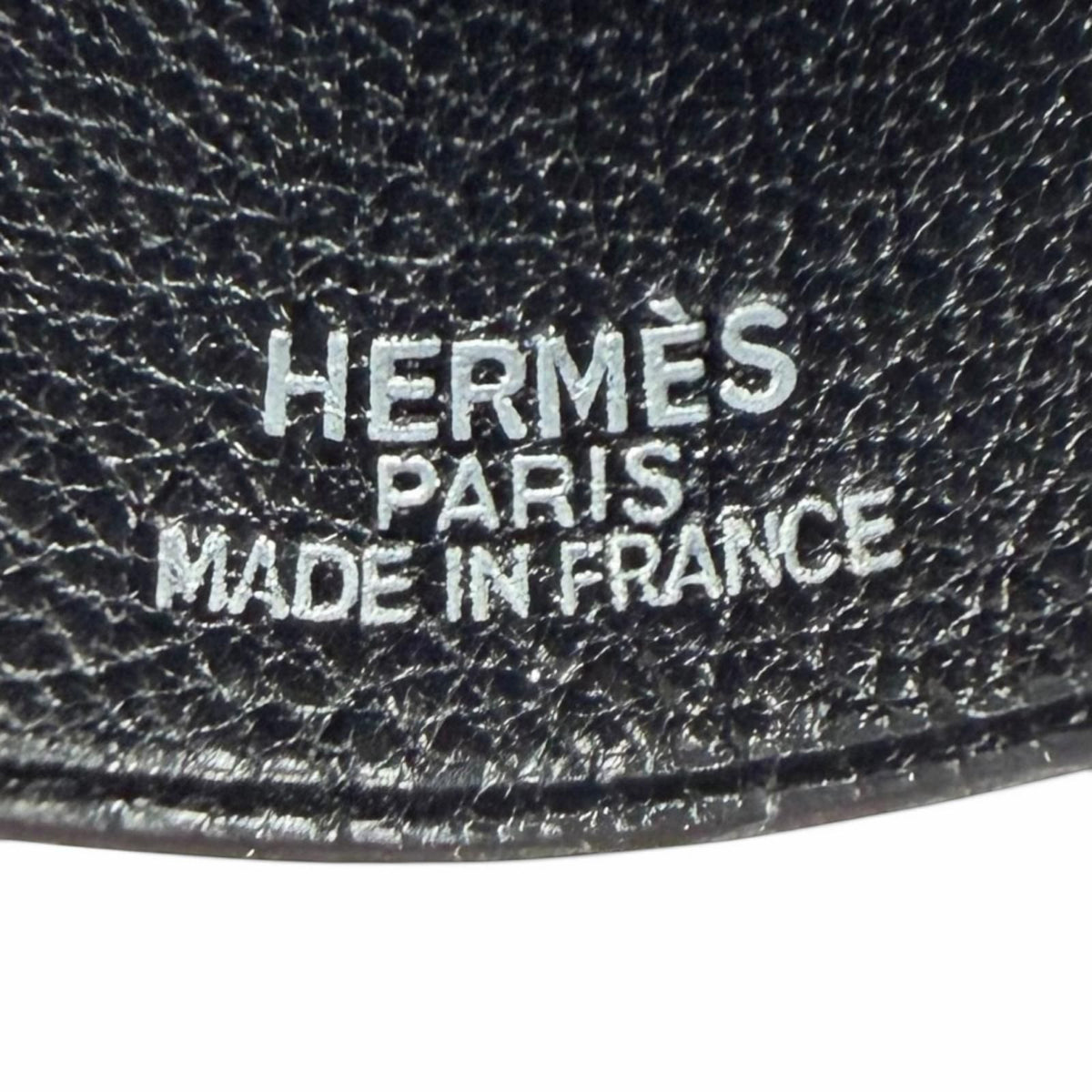 Hermes Vintage Leather Silver Martin Margiela Era Clochette Charm Necklace Black — view 7