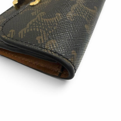 Celine Leather Triomphe Card Case Business Tan Gold — view 7