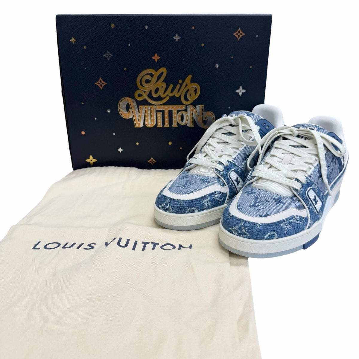 Louis Vuitton LV Trainer Line Monogram Denim Low-Top Sneakers — view 2