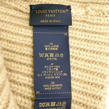 Louis Vuitton Beanie LV Spark Cashmere 100% Knit Cap Beige Hat — view 8