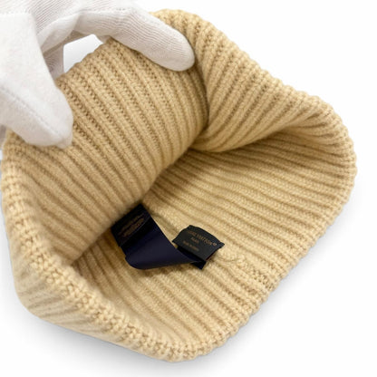 Louis Vuitton Beanie LV Spark Cashmere 100% Knit Cap Beige Hat — view 6