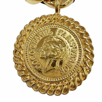 Chanel Vintage 31 Rue Cambon CC Logo Coin Motif Leather Usage Chain Belt Gold — view 4