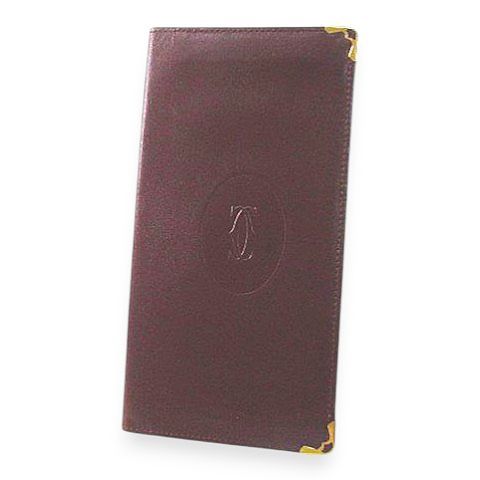 Cartier Must Line Wallet Billfold Card Bordeaux Leather