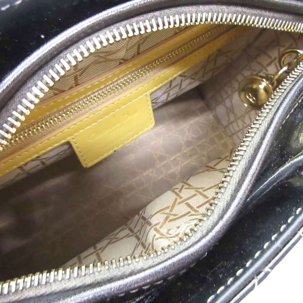 Dior Handbag Lady Cannage Charm Patent Black — view 5