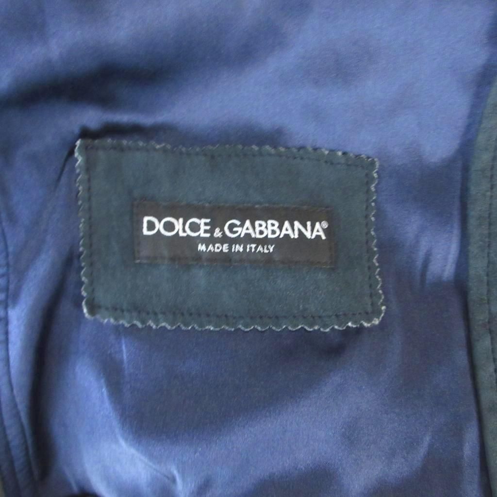 Dolce & Gabbana Suede Jacket Zip Up Regular Color Navy 46 — view 5