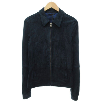 Dolce & Gabbana Suede Jacket Zip Up Regular Color Navy 46