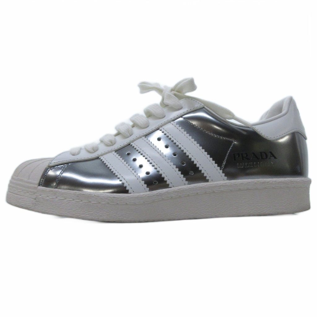 Prada Adidas Sneakers Super Star Silver Metallic Colored