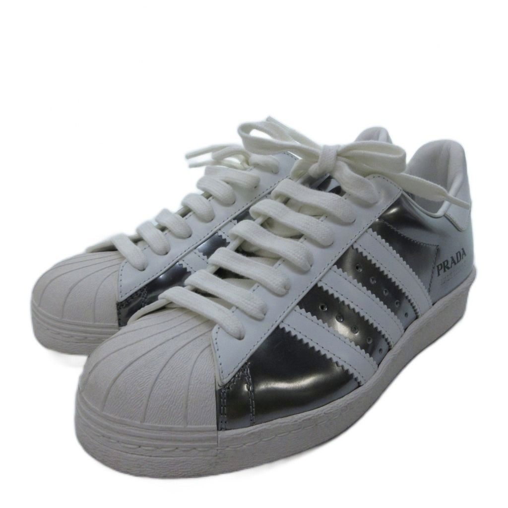 Prada Adidas Sneakers Super Star Silver Metallic Colored — view 2