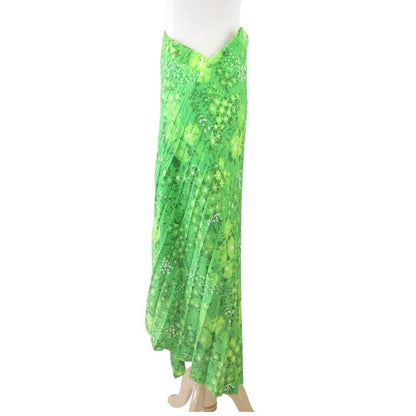 Balenciaga Asymmetric Design Pleated Long Skirt Floral Pattern Shape Softening — view 4