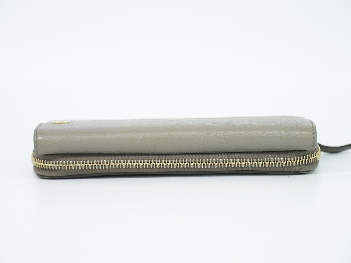 Gucci Interlocking G Snap Zip Around Wallet Leather Gray — view 5