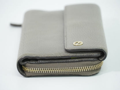 Gucci Interlocking G Snap Zip Around Wallet Leather Gray — view 4