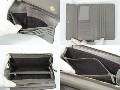 Gucci Interlocking G Snap Zip Around Wallet Leather Gray — view 7