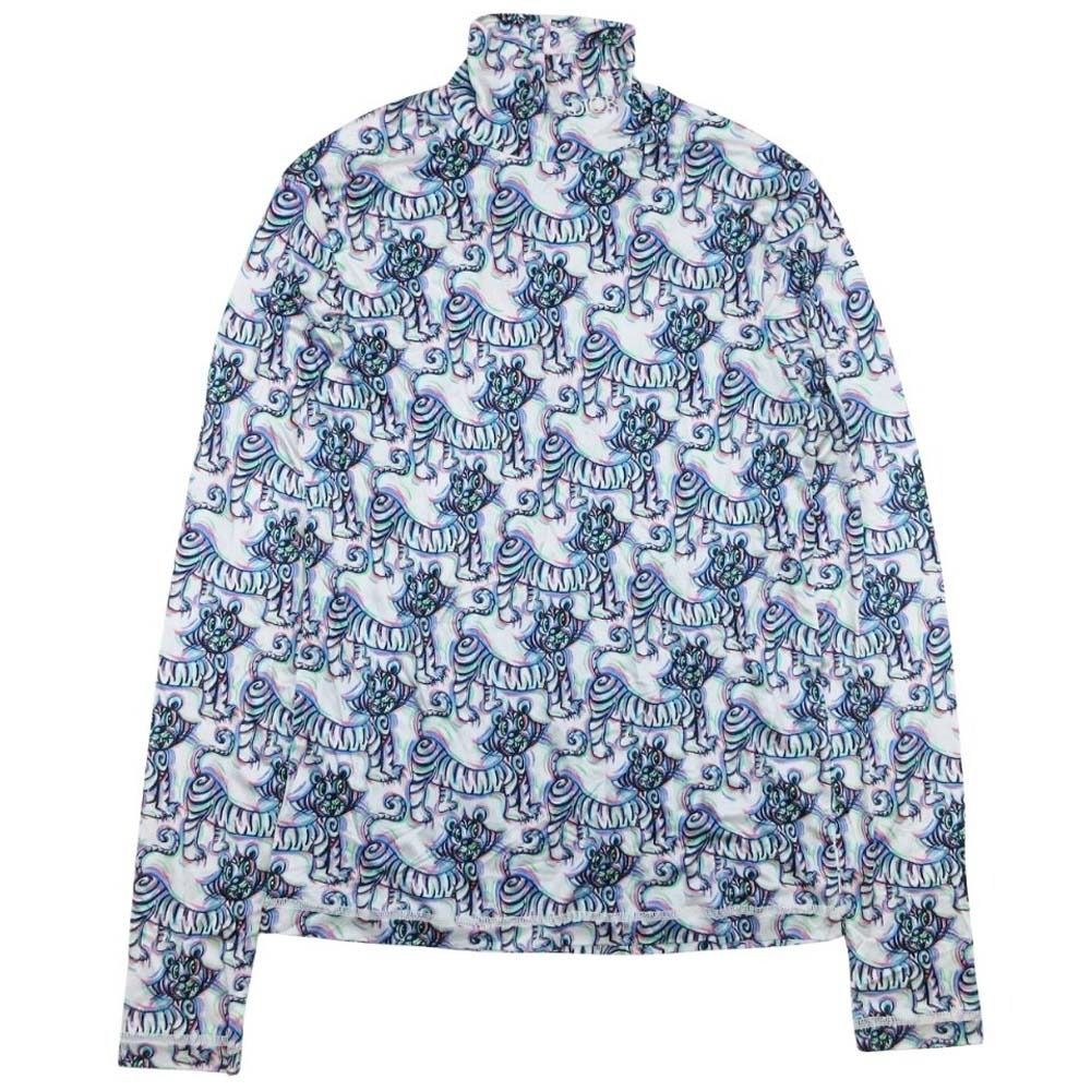 Dior Kenny Scharf Tiger Print Rayon Stretch Top Long Sleeve Multicolor XS
