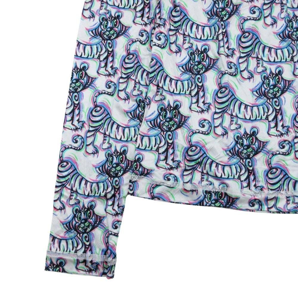 Dior Kenny Scharf Tiger Print Rayon Stretch Top Long Sleeve Multicolor XS — view 4