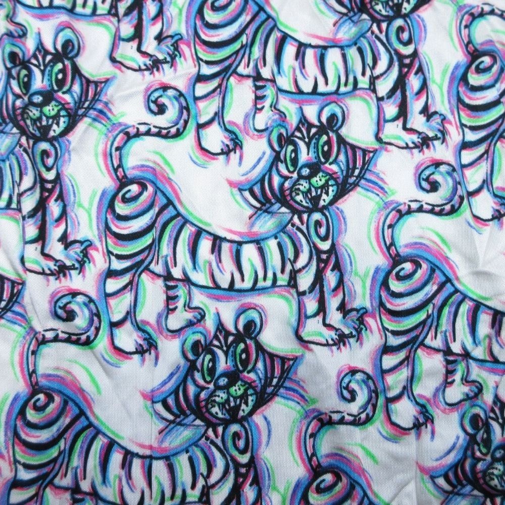 Dior Kenny Scharf Tiger Print Rayon Stretch Top Long Sleeve Multicolor XS — view 5