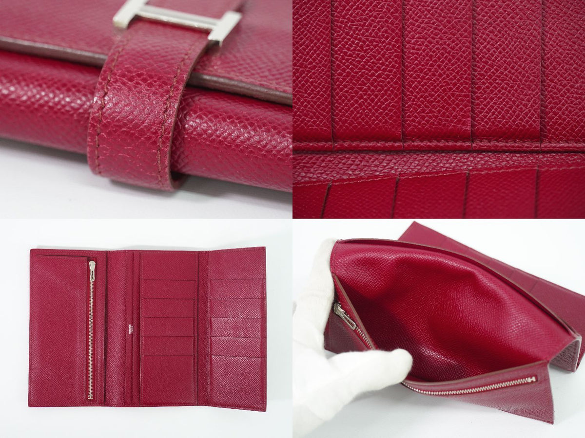 Hermes Bearn Veau Epsom Trifold Wallet Bordeaux — view 8