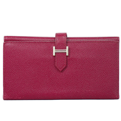Hermes Bearn Veau Epsom Trifold Wallet Bordeaux
