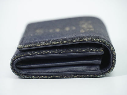 Chanel Deauville CC Logo Zip Around Wallet Denim Navy — view 4