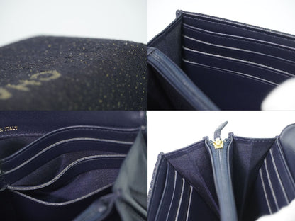 Chanel Deauville CC Logo Zip Around Wallet Denim Navy — view 8