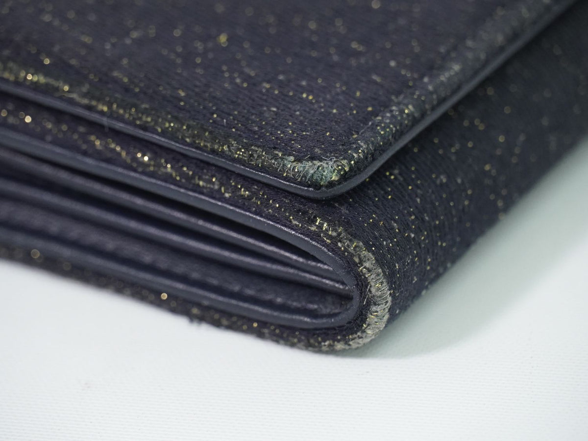 Chanel Deauville CC Logo Zip Around Wallet Denim Navy — view 6