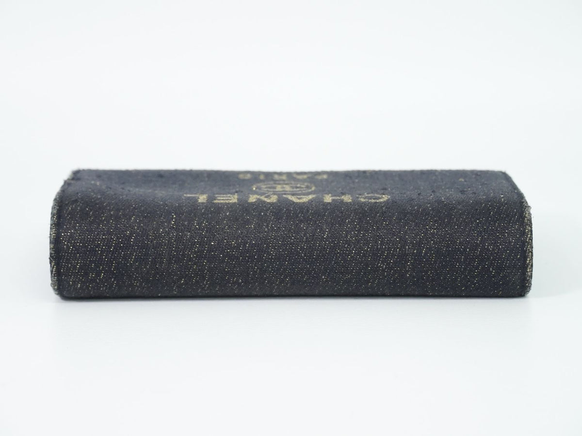 Chanel Deauville CC Logo Zip Around Wallet Denim Navy — view 5