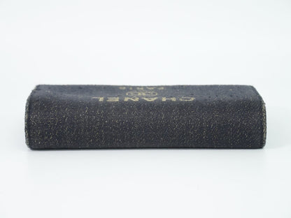 Chanel Deauville CC Logo Zip Around Wallet Denim Navy — view 5
