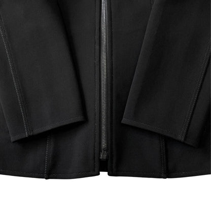 Hermes Collarless Jacket Zip Up Stretch Black 34 — view 5