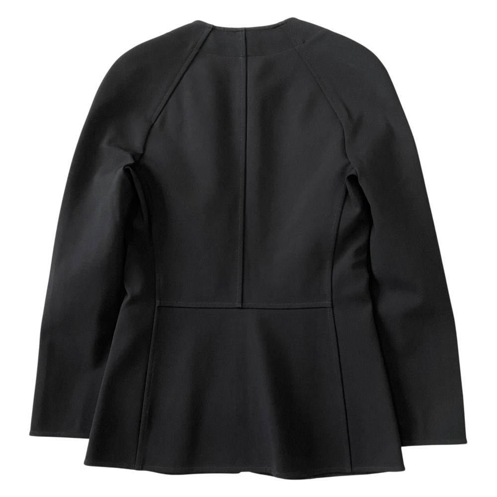 Hermes Collarless Jacket Zip Up Stretch Black 34 — view 2