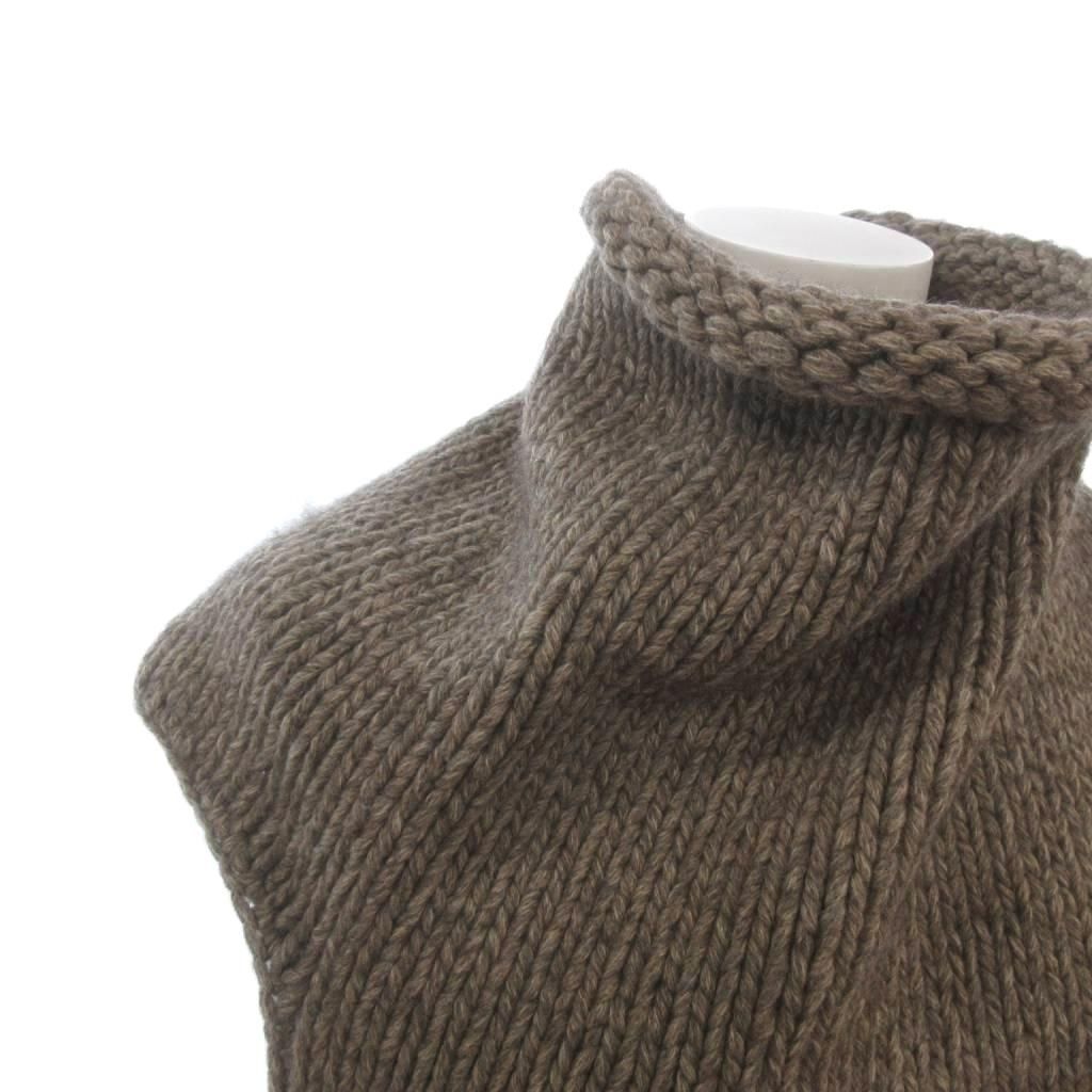 Celine Phoebe Philo Era Knit Vest Deformed High Neck Wool Beige — view 5
